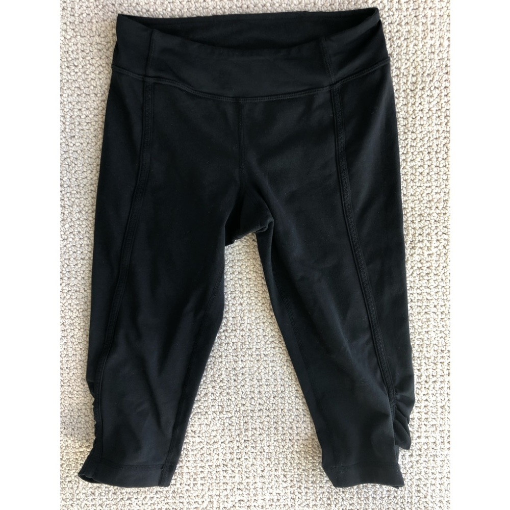 Lululemon Black Crop Ruched Leggings, Sz 4